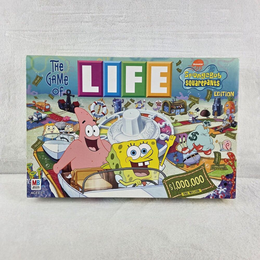 The Game Of Life SpongeBob SquarePants Edition Nickelodeon Board Game 2005